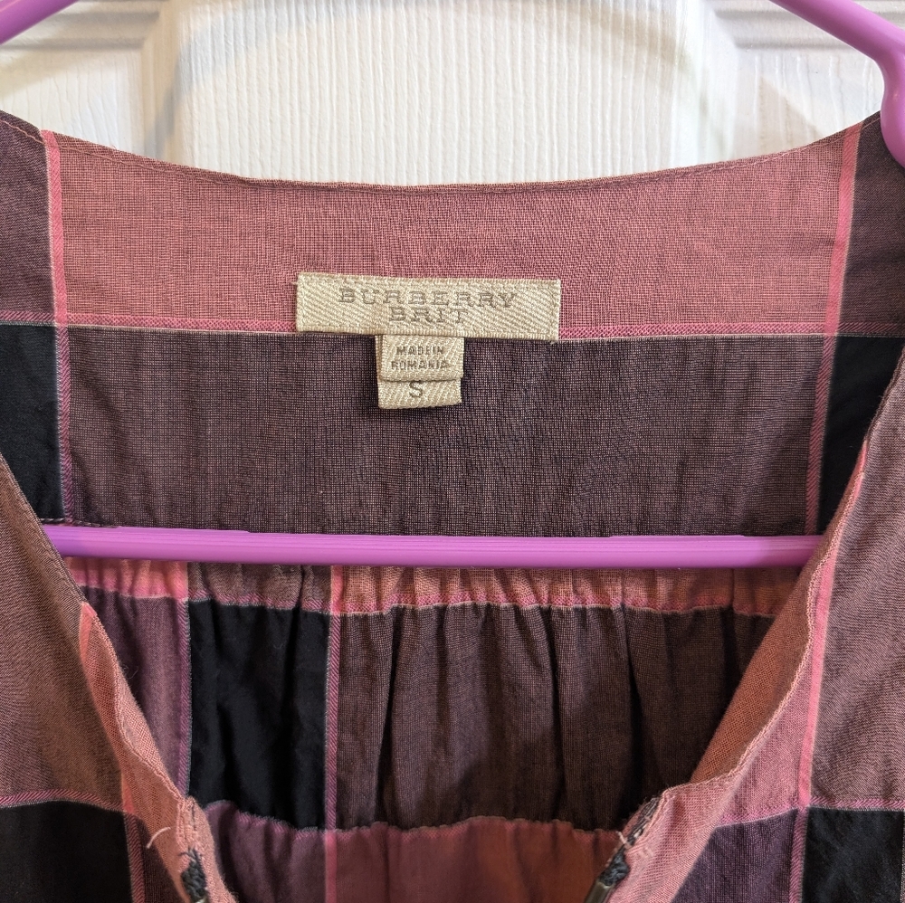 Burberry Brit Pink Checkered‎ Cotton Tunic - Size S - Picture 4 of 4
